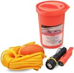 LEDADVANTAGE Safety Boat Bailer Bucket Kit (Rope & Float, Whistle, Mirror & Compass)