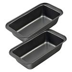 PureBake Premium Sgs Certified Bread Loaf Tin/Pan/Mould Rectangular Cake Mould For Baking Non Sticky Tin Teflon Coating (2 Pc, Black)