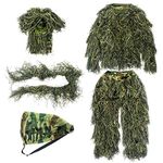 GUGULUZA Adult 3D Ghillie Suit Jungle Woodland Camouflage Hunting Clothing