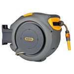 Hozelock Enclosed Auto Reel with 20m Hose Pipe Garden Watering Cleaning Yard