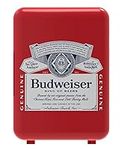 CURTIS Budweiser MIS135BUD, Mini Portable Compact Personal Fridge Cooler, 4 Liter Capacity Chills Six 12 oz Cans, 100% Freon-Free & Eco Friendly, RED