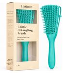 INSIME Detangler hair brush for curly hair comb for Women Men & Kids | Comb for curly wavy hair Pain Free hair detangling brush | Curl brush for hair styling Dry & Wet hair brush | (Sea Green)