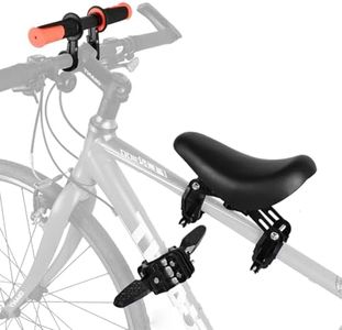 Kid Bike Seat Replacement with Red Handlebar,Detachable Front Mounted Child Bicycle Seat with Foot Pedals for Children 2~5 Years