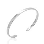 Genuine 925 Sterling Silver Personalised Open Cuff Bangle Bracelet /4mm /Gifts Ideas For Him and Her/Solid Inside/Thick & Strong/Free Engraving/Quality Handmade Silver - KIMNKIM A11