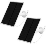 LP 6W Solar Panel for Wireless Outdoor Security Camera Compatible with Rechargeable Battery Powered Surveillance Cam, Continuous Solar Power for 5V Camera, Not for Arlo Ring Blink Camera (2 Pack)