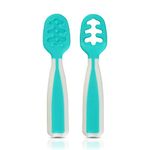 LuvLap Yum Yum Weaning Pre-Spoon, BPA Free Silicone Self Feeding Baby Spoon Set (Stage One + Stage Two) Baby Led Weaning Spoon for Kids Ages 6 Months+, Baby Utensil