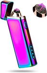 Lighter, Electric Arc Lighter Windproof Lighter Plasma Lighter - USB Rechargeable, Upgraded Battery Indicator - in Multi-Colored