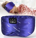 Musicozy Sleep Mask Headphones,Soft Silk Eye Mask with Headphones for Men Women,100% Blockout Sleep Headphone Bluetooth Eye Mask for Sleeping,Travel,Relax,Yoga,Meditation