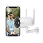 EZVIZ by Wireless Hikvision|4G Sim Based Smart Home Camera|2K Resolution|Ai Based Human/Vehicle Detection|Color Night Vision|Active Defense|Two Way Talk|Weatherproof|Supports Microsd(Upto 512Gb)|H5