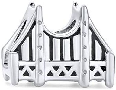 Bling Jewelry Viaggiatore Vacanza Turismo Punto Di Riferimento Ponte Golden Gate San Francisco Charm Bead Per Donne Adolescenti .925 Argento Sterling Adatto Per Braccialetto Europeo