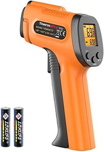 ThermoPro TP30 Orange Infrared Thermometer Gun, Laser Thermometer for Cooking, Oven, Griddle, Engine, HVAC, Laser Temperature Gun with Adjustable Emissivity & Max Measure -58°F ~1022°F (Not for Human)