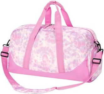 Choco Mocha Kids Duffle Bag Girls - Tie Dye Overnight Bags for Girl Ages 9-12, Pink