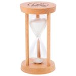 UPKOCH 5 Minutes Hourglass Timer, Wood Sand Timer Small Sand Clock Vintage Sand Watch Antique Hour Glass Wooden Timers Hour Brass for Home And Office Decoration