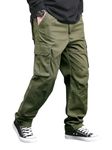Lymio Cargo for Men | Cotton Cargo Pant | Drawstring Waist Pant (Also Available in Plus Sizes) (49-Green-2XL)