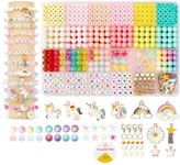 yifely® Clay Beads for Jewellery Making Kit, Kids Girls Macaron Color Beads for Bracelet Making, Letter Beads with Unicorn Pendants, Crystal Star Flower Hair Beads Set for DIY Jewelry Crafts