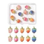 Craftdady 10Pcs Resin Flower Charms