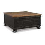 Signature Design by Ashley Valebeck Lift Top Cocktail Table, Black/Brown, 36 in x 36 in x 18 in