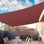 UIRWAY Sun Shade Sail 13' x 10' Rectangle Canopy, 95% UV Block, 185GSM Breathable Sun Shade Sail for Patio, Garden, Pergola, Backyard, Outdoor Pools, Carport - Terracotta