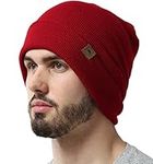 Tough Headwear Cuffed Knit Beanie Winter Hats for Men and Women - Warm, Soft & Stretchy Daily Ribbed Lightweight Toboggan Cap Maroon