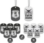 Inkstone Swimming Dogtag Necklaces | Motivational Necklaces for Swimming Team | (12 Pack) | Party Favors Gifts for Competitive Swimmers Swim Dive Team Members