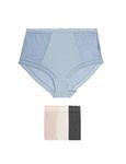 Marks & Spencer Women's Cotton Blend Modern Brief (Pack of 4) (60641373006_Soft Blue Mix