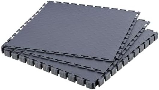 VEVOR Garage Floor Tiles Interlocking, 8 Pack 20.2 x 20.2 x 0.2 in Interlocking Modular Garage Flooring Tiles, Diamond Plate Slip-Resistant PVC Mats for Workshop,Warehouse,Tool Room, Graphite Gray