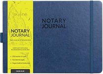 Skyline Notary Journal – Official Notary Public Record Book with Numbered Pages – Log Book for Notarial Acts & Records – Notary Supplies – 250 Entries, Hardcover, 10x7″ (Dark Blue)