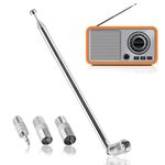 DAB FM Radio Aerial Antenna 75 Ohm Telescopic for HiFi AV Receiver Mini System Indoor Unbal with 4 Adapter for Sony Ancable Denon Roberts Yamaha Hitachi Tivoli Pioneer Audio Sangean Bose Onkyo