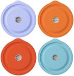 Replacement Lids for Pyrex 7201-PC 4 Cup, Silicone Round Storage Cover Lid for Anchor Hocking Glass Bowl 4 Pack with Date Mark