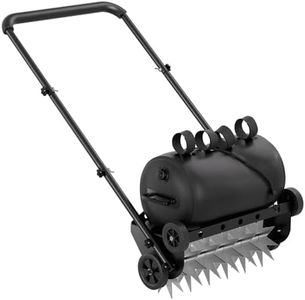22.5-Inch Lawn Aerator with Weight Bag, Heavy Duty Push Spike Aerator with 4 Wheels, Aerator Lawn Tool with 42.2" Steel Handle, Manual Aerator Lawn Tool with Foam Armrests, for Lawn, Garden and Yard