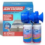 SandShark Premium Air Horn Handheld Canister-Very Loud Airhorn, Coast Guard Approved Boat Horn, Boat Horn Marine, Air Horns For Safety, Camping Air Horns, Air Horn for Dogs, Bear Horn (2 pk-1.4 oz)