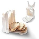 KitchenThinker Bread Slicer for Homemade Bread, Plastic Bread Slicer Machine and Compact Bread Slicing Guide 4 Sizes Bread Loaf Slicer Thin Bread Cutter, Foldable and Manual Bread Slicer for Kitchen