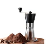 T-mark Manual Coffee Grinder , Hand Portable Bean Mill Stainless Steel Handle Adjustable Ceramic Burr Assembly for Travel