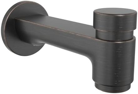 HammerHead Solid Brass Tub Spout with Spring-Loaded Diverter, 6.8" Length, 1/2" FNPT or 3/4" MNPT Thread-On Bath Tub Spout, Heavy-Duty Bathtub Faucet, Oil Rubbed Bronze