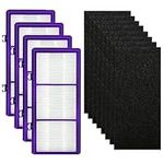 HAPF300AP-Allergen Performance Plus Filter Compatible with Holmes AER1 HAPF300AP-U4 and Bionaire air Filters 4 HEPA + 8 Carbon Booster Filters Fit Perfect HAPF300AP Filter Accessories (Purple)