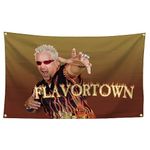 Guy Fieri Flavortown Flag ，3x5 Feet Flag Funny Poster Durable Man Cave Wall Flag with Brass Grommets This beautiful entertaining banner flag for College Dorm Room Decor,Outdoor,Parties gifts, travel,