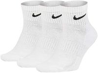 NIKE Men's U Nk Everyday Cush Ankle 3pr Socks, White, L UK