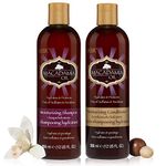 HASK Macadamia Moisturizing Oil Shampoo and Conditioner Set for all hair types, color safe, gluten-free, sulfate-free, paraben-free, cruelty-free - 12 Fl Oz each