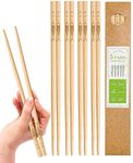 YUNDUOJIA 5 pairs of bamboo chopsticks can be reused, classic healthy high-quality natural bamboo chopsticks, can be washed in the dishwasher, 9.8 inches / 25 cm, (pattern: more than every year)