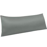 NTBAY Zippered Satin Body Pillow Pillowcase, Silky Slip Cooling Body Pillow Cover, Long Side Hidden Zipper, 20x54 Inches, Dark Grey