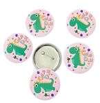 Le Delite 10 Pcs Cartoon Dinosaur Theme Badges, Birthday Supplies, Return Gifts For Kids, Accessories, Party Items,Button Jungle Rex Wildlife Theme Badge Decorate | Stationery Supplies