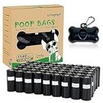 Dog Poo Bags - 1140 Counts Dog Poop Bags Rolls with Dispenser, Unscented Poo Bags for Dog, Extra Thick Strong Leak Proof Dog Waste Bags, Black - 57 Rolls