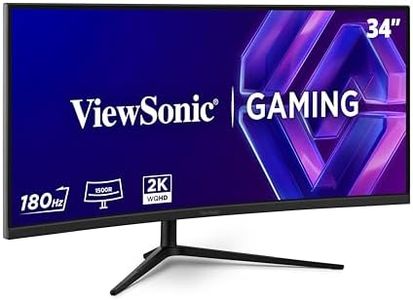 ViewSonic VX3418C-2K 34 inch UWQHD 1500R Curved Gaming Monitor, 180Hz, 1ms MPRT, AMD FreeSync Premium, HDMI, DisplayPort, Speakers