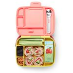 Munchkin Bento Lunch Box for Babies & Toddlers|Lunch Box with Divided Sections| Baby & Childrens Lunch Box| 5 Compartment Food Container| Childcare & School Lunch Box with Cutlery | Yellow