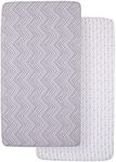 Little Love by NoJo Grey and White Chevron 2 Piece Fitted Crib Sheet Set -1 Chevron Print, 1 Triangle Stripe Print