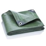 GardenMate 2x3m / 6.5ftx10ft Tarpaulin waterproof heavy duty - Green tarp sheet - Premium quality cover made of 200gram/square metre tarpaulin