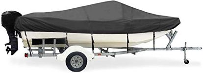 Taylor Made Products Trailerite Semi-Custom Boat Cover for Tri-Hull Boats with Inboard/Outboard Motors (15'5" to 16'4" Center Line Length / 90" Beam, Black Coated Poly)