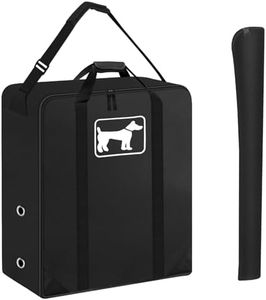 SIRUITON Dog Playpen Storage Bag Fits 32" H 8 Panels and 9 Stakes, Heavy Duty 600D Oxford Fabric Suitable for Foldable Exercise Pet Playpen, Dog Fence Travel Bag with Reinforcing Plate & Shoulder