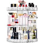 MISERWE Makeup Organizer 360 Degree Rotating 7 Adjustable Layers Large Capacity Cosmetic Organizer Transparent Make Up Organizers and Storage