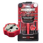 Real Avid Accu-Punch Hammer & Punches Set with Smart Bench Block, Combo (Hammer & Roll Pin Punches + Bench Block), Red